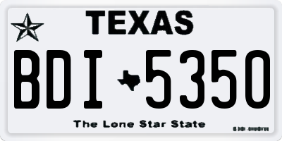 TX license plate BDI5350