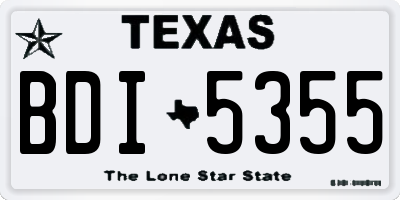 TX license plate BDI5355