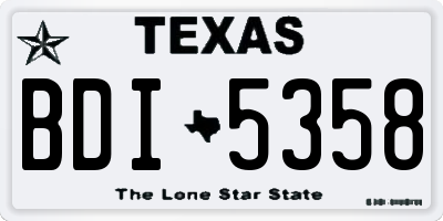 TX license plate BDI5358