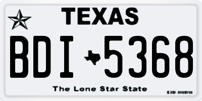 TX license plate BDI5368