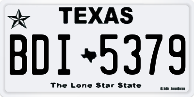 TX license plate BDI5379