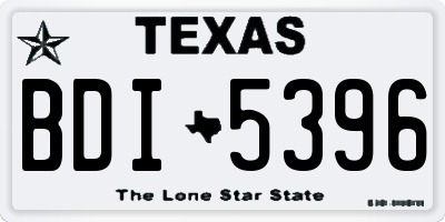 TX license plate BDI5396
