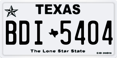 TX license plate BDI5404