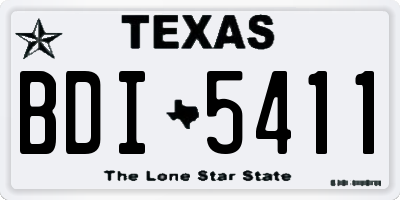 TX license plate BDI5411