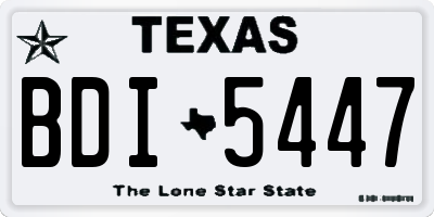 TX license plate BDI5447