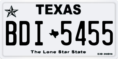 TX license plate BDI5455