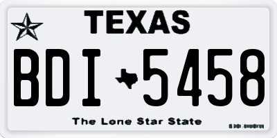 TX license plate BDI5458