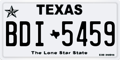 TX license plate BDI5459