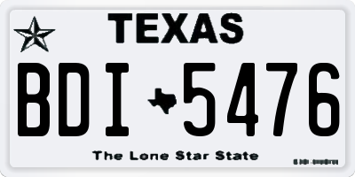 TX license plate BDI5476