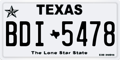 TX license plate BDI5478