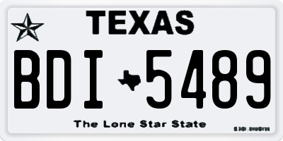 TX license plate BDI5489