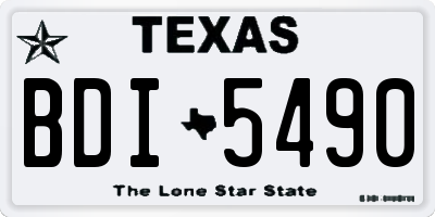 TX license plate BDI5490