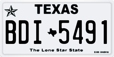 TX license plate BDI5491