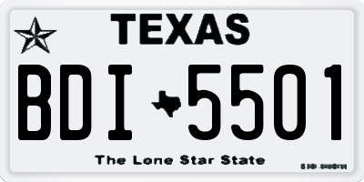 TX license plate BDI5501