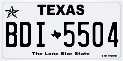 TX license plate BDI5504