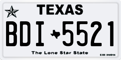 TX license plate BDI5521