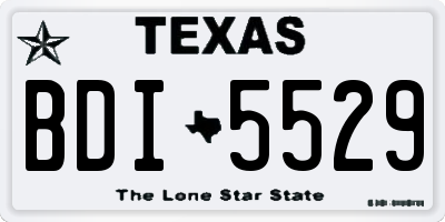 TX license plate BDI5529