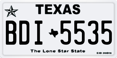 TX license plate BDI5535