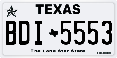 TX license plate BDI5553