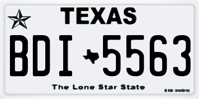 TX license plate BDI5563