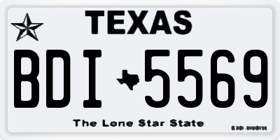 TX license plate BDI5569