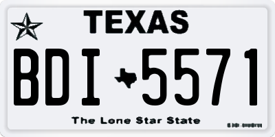 TX license plate BDI5571