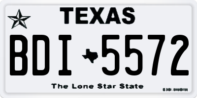 TX license plate BDI5572