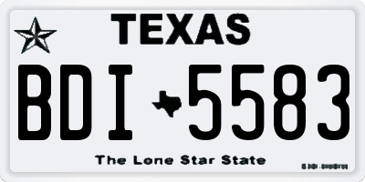 TX license plate BDI5583