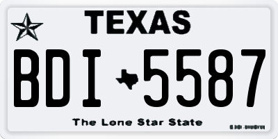TX license plate BDI5587