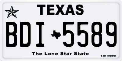 TX license plate BDI5589