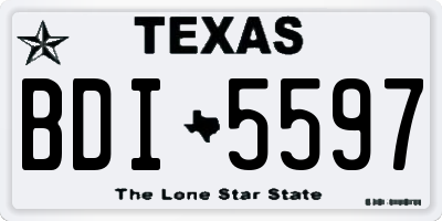 TX license plate BDI5597