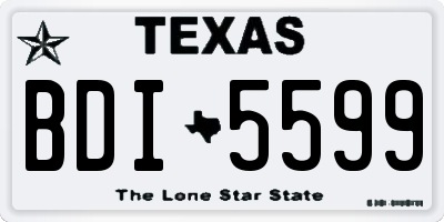 TX license plate BDI5599