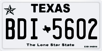 TX license plate BDI5602