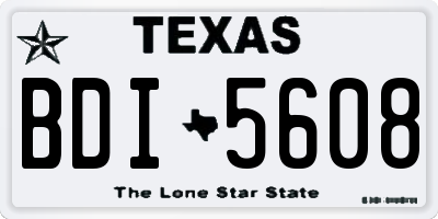 TX license plate BDI5608