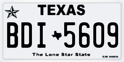 TX license plate BDI5609