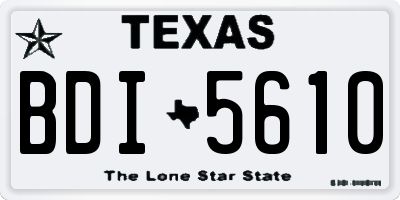 TX license plate BDI5610