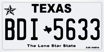 TX license plate BDI5633