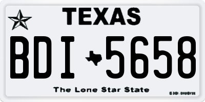 TX license plate BDI5658