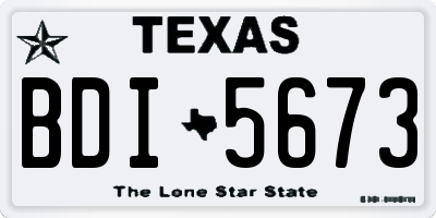 TX license plate BDI5673