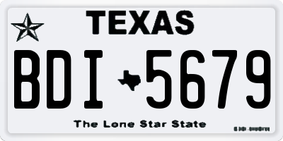 TX license plate BDI5679