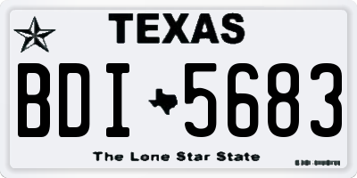 TX license plate BDI5683