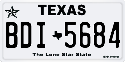 TX license plate BDI5684