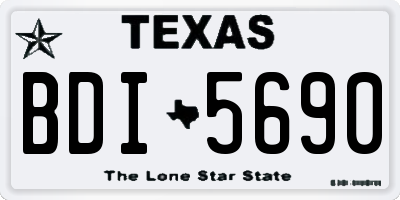 TX license plate BDI5690