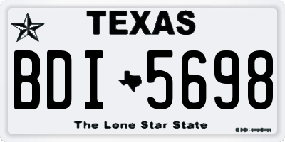 TX license plate BDI5698