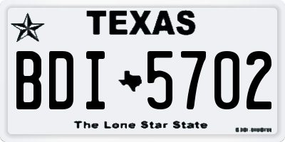 TX license plate BDI5702