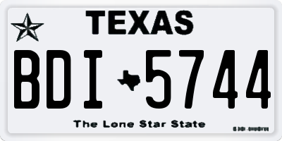 TX license plate BDI5744