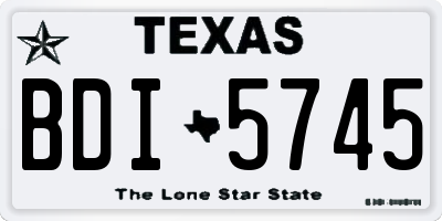 TX license plate BDI5745