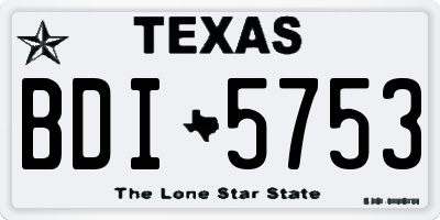 TX license plate BDI5753