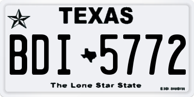 TX license plate BDI5772