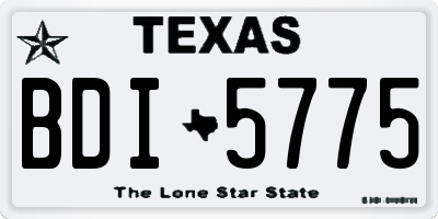 TX license plate BDI5775